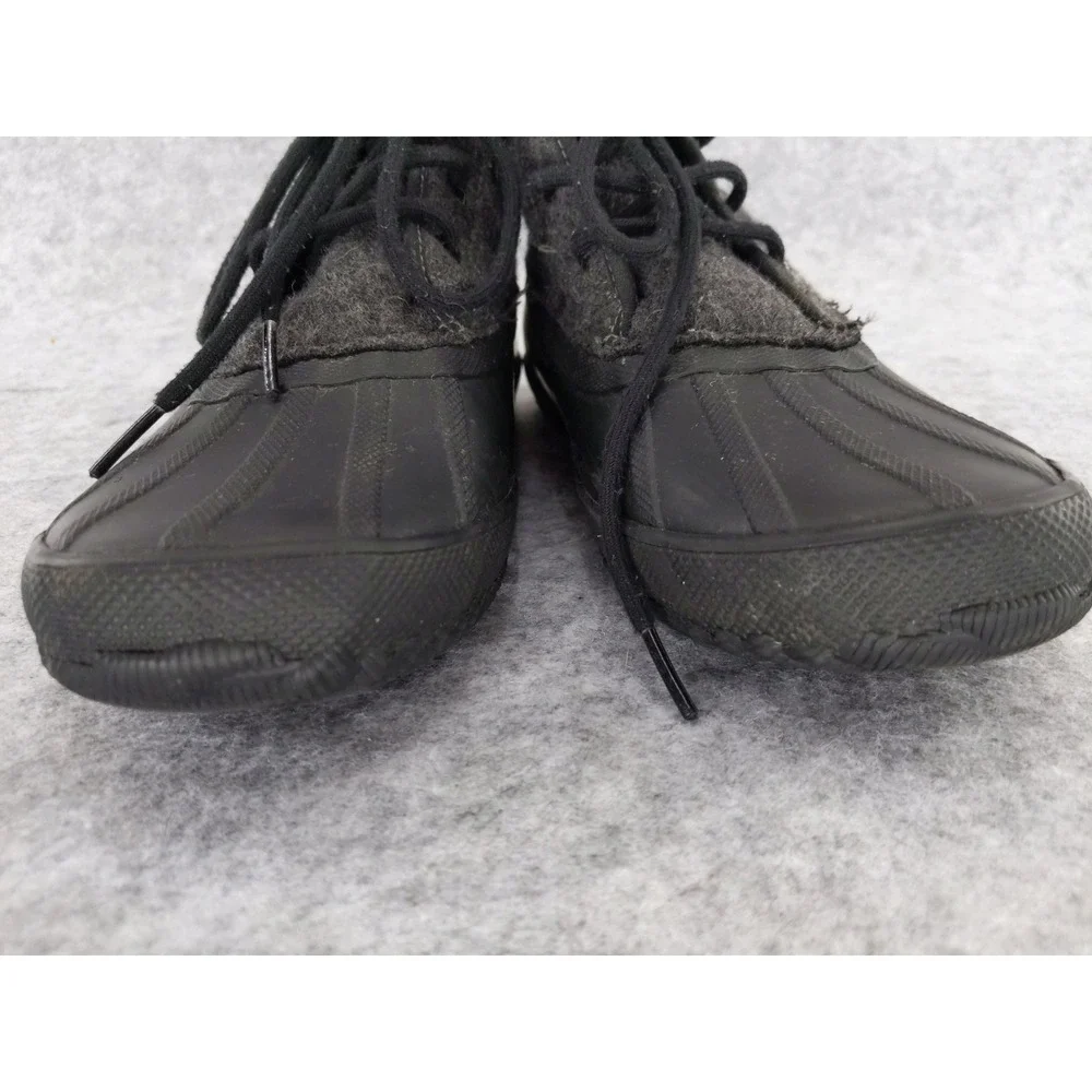 Sperry‎ Duck Boots Mens 8.5 Black Charcoal Wool Blend Lace Up Boots